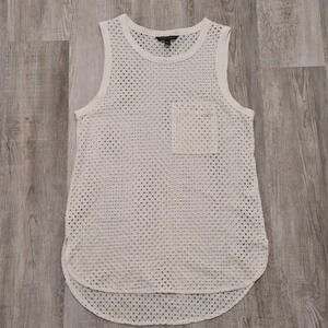 Banana Republic White Off White Mesh Tank Top  Whimsical Texture Whimsigoth XS
